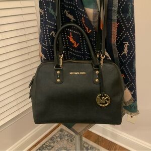 Michael Kors Black Satchel with Gold Accents
